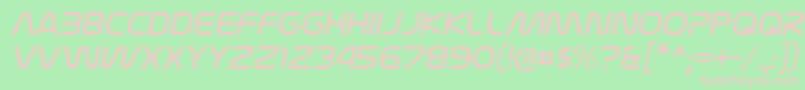 NasalizationltItalic-fontti – vaaleanpunaiset fontit vihreällä taustalla