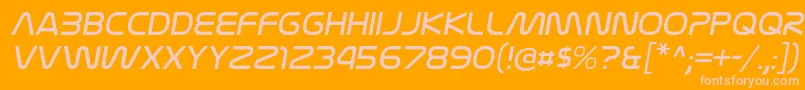 フォントNasalizationltItalic – オレンジの背景にピンクのフォント