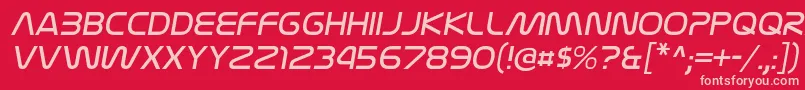 フォントNasalizationltItalic – 赤い背景にピンクのフォント