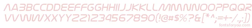 フォントNasalizationltItalic – 白い背景にピンクのフォント
