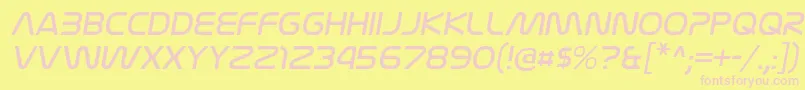 NasalizationltItalic-fontti – vaaleanpunaiset fontit keltaisella taustalla
