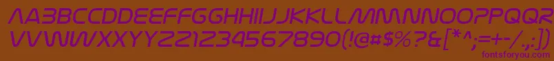 NasalizationltItalic Font – Purple Fonts on Brown Background