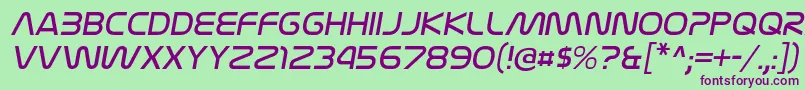 NasalizationltItalic-fontti – violetit fontit vihreällä taustalla