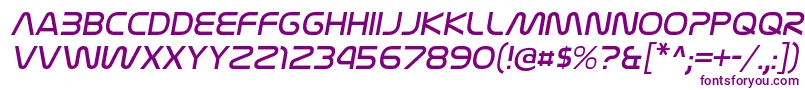 フォントNasalizationltItalic – 白い背景に紫のフォント