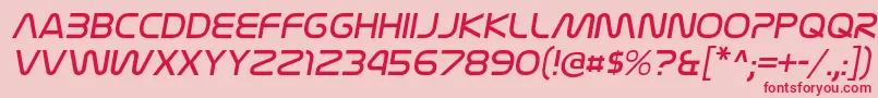 フォントNasalizationltItalic – ピンクの背景に赤い文字