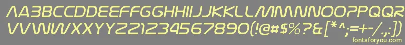 NasalizationltItalic-fontti – keltaiset fontit harmaalla taustalla