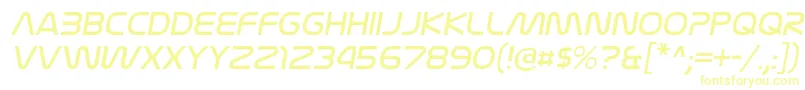 Fonte NasalizationltItalic – fontes amarelas em um fundo branco