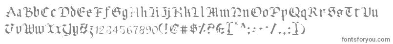 フォントUberv2l – 白い背景に灰色の文字