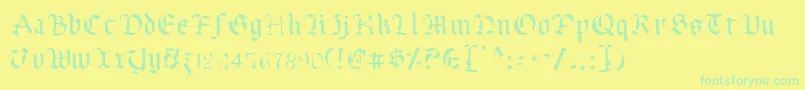 Uberv2l Font – Green Fonts on Yellow Background