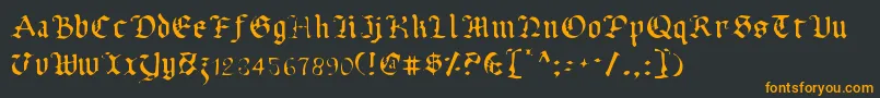 フォントUberv2l – 黒い背景にオレンジの文字