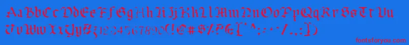 Uberv2l Font – Red Fonts on Blue Background