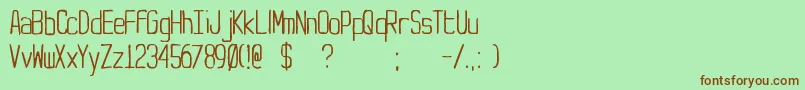 Yt-fontti – ruskeat fontit vihreällä taustalla