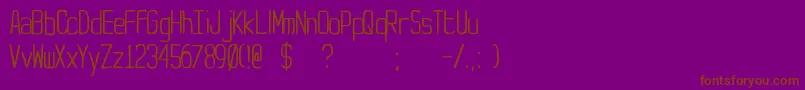 Yt-Schriftart – Braune Schriften auf violettem Hintergrund