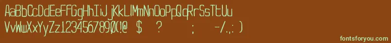 Czcionka Yt – zielone czcionki na brązowym tle
