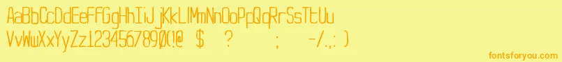 フォントYt – オレンジの文字が黄色の背景にあります。