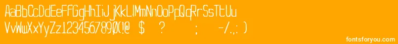 Yt-Schriftart – Weiße Schriften auf orangefarbenem Hintergrund