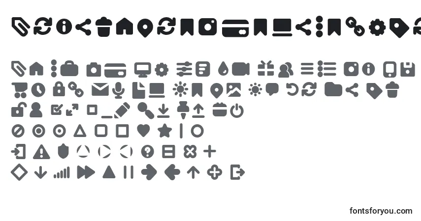 Czcionka AristaProIconsBoldTrial – alfabet, cyfry, specjalne znaki