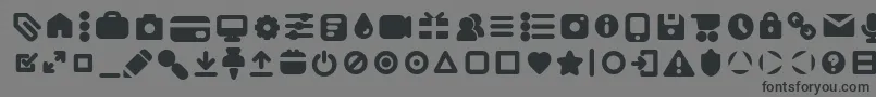 フォントAristaProIconsBoldTrial – 黒い文字の灰色の背景