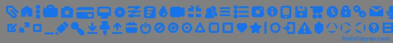 フォントAristaProIconsBoldTrial – 灰色の背景に青い文字