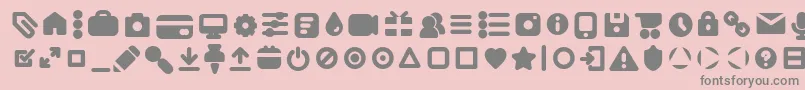 AristaProIconsBoldTrial-fontti – harmaat kirjasimet vaaleanpunaisella taustalla