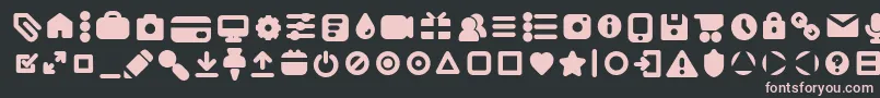AristaProIconsBoldTrial Font – Pink Fonts on Black Background