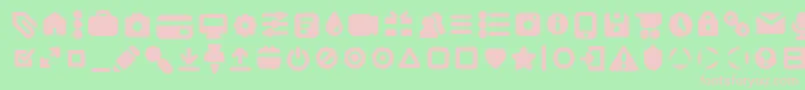 AristaProIconsBoldTrial-fontti – vaaleanpunaiset fontit vihreällä taustalla