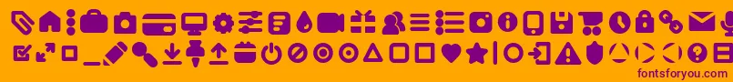 Шрифт AristaProIconsBoldTrial – фиолетовые шрифты на оранжевом фоне