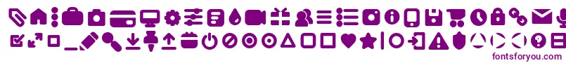 AristaProIconsBoldTrial-fontti – violetit fontit valkoisella taustalla