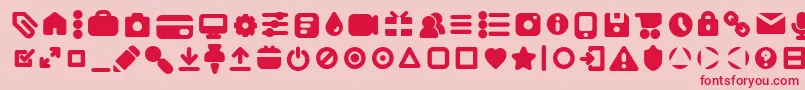 フォントAristaProIconsBoldTrial – ピンクの背景に赤い文字