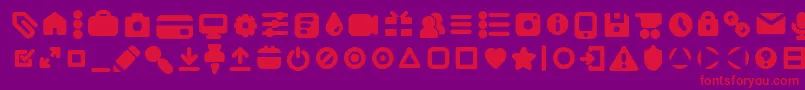 フォントAristaProIconsBoldTrial – 紫の背景に赤い文字