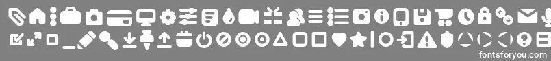 フォントAristaProIconsBoldTrial – 灰色の背景に白い文字