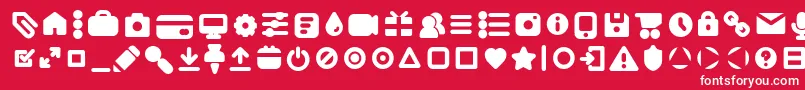 フォントAristaProIconsBoldTrial – 赤い背景に白い文字