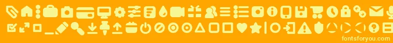 フォントAristaProIconsBoldTrial – オレンジの背景に黄色の文字