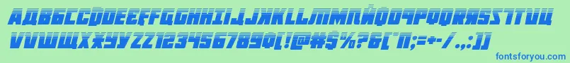 Шрифт Octoberguardhalfital – синие шрифты на зелёном фоне