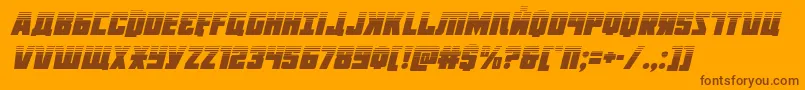 Octoberguardhalfital-Schriftart – Braune Schriften auf orangefarbenem Hintergrund