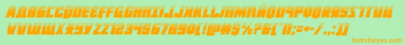 Octoberguardhalfital-Schriftart – Orangefarbene Schriften auf grünem Hintergrund