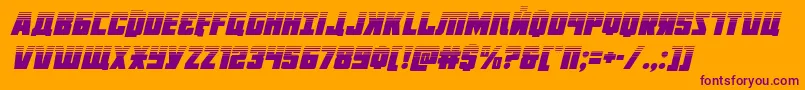 フォントOctoberguardhalfital – オレンジの背景に紫のフォント