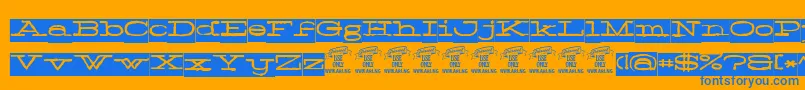 Шрифт Normaleblackpersonaluse – синие шрифты на оранжевом фоне