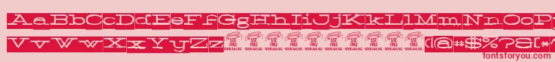 Normaleblackpersonaluse-Schriftart – Rote Schriften auf rosa Hintergrund