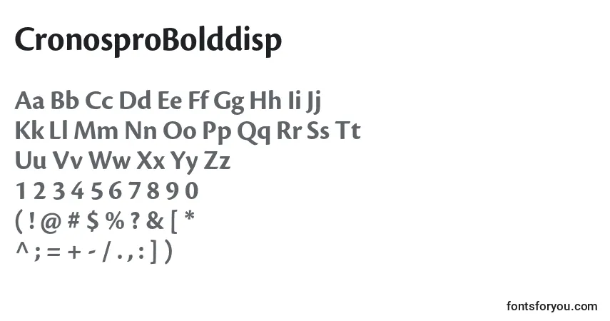 A fonte CronosproBolddisp – alfabeto, números, caracteres especiais
