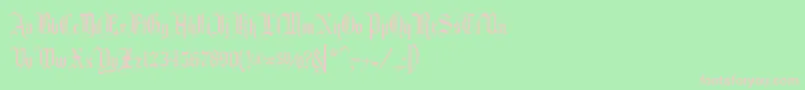 Fonte Fancycardtext – fontes rosa em um fundo verde