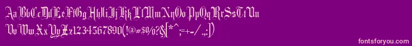 Fancycardtext Font – Pink Fonts on Purple Background