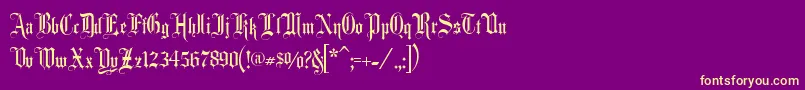 Fancycardtext Font – Yellow Fonts on Purple Background