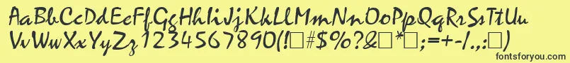 ZephyrRegular Font – Black Fonts on Yellow Background
