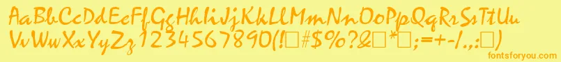 Шрифт ZephyrRegular – оранжевые шрифты на жёлтом фоне