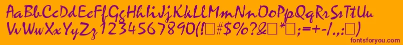 ZephyrRegular Font – Purple Fonts on Orange Background
