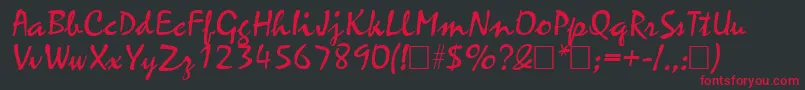 フォントZephyrRegular – 黒い背景に赤い文字