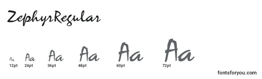 ZephyrRegular Font Sizes