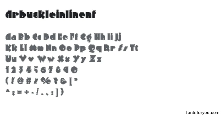 Arbuckleinlinenf-fontti – aakkoset, numerot, erikoismerkit