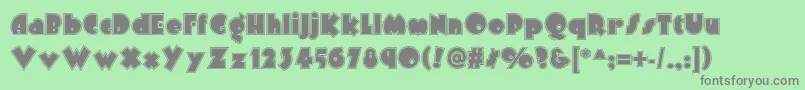 フォントArbuckleinlinenf – 緑の背景に灰色の文字